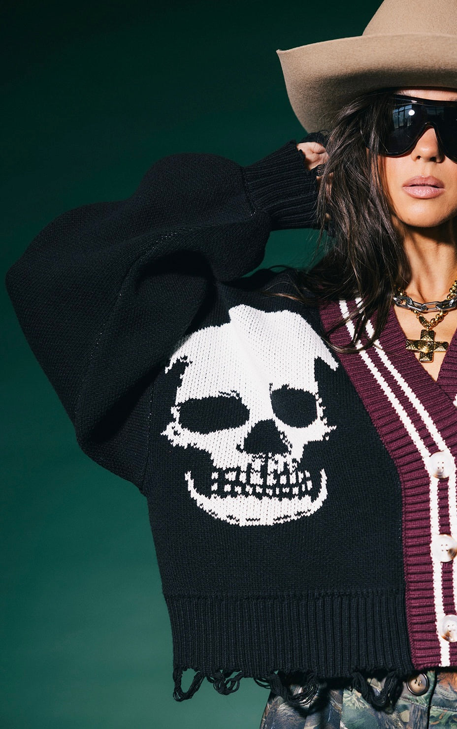 Bad To The Bone Cropped Distressed Cardigan