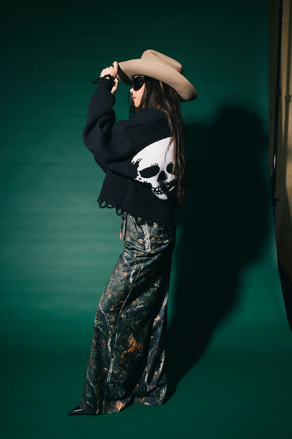 Bad To The Bone Cropped Distressed Cardigan