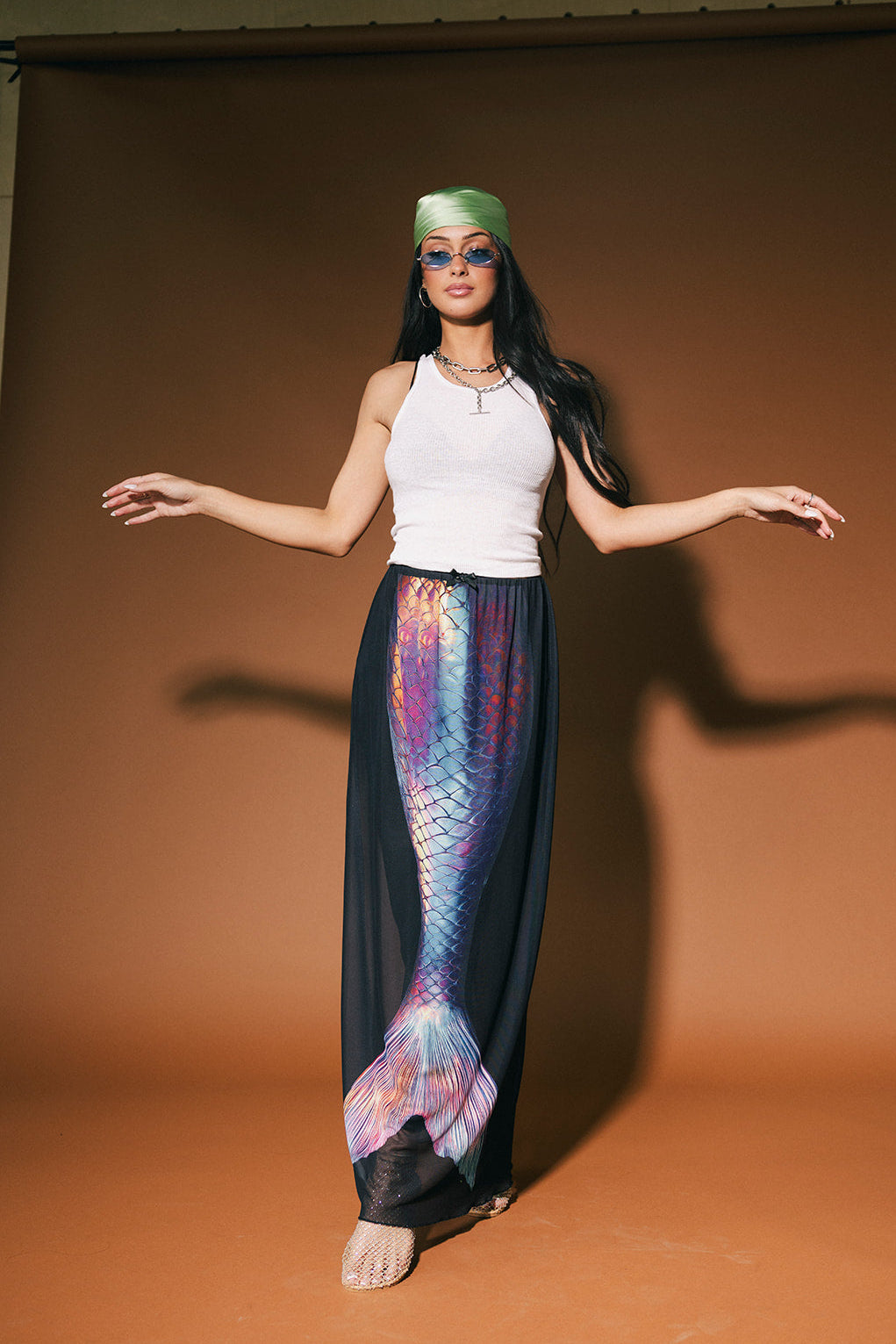 Let's Play Mermaids Mesh Maxi Skirt