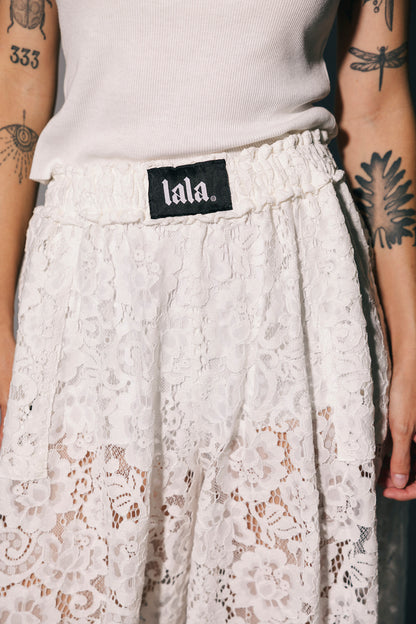 Dancing in the Moonlight Lace Bloomer Pants in White