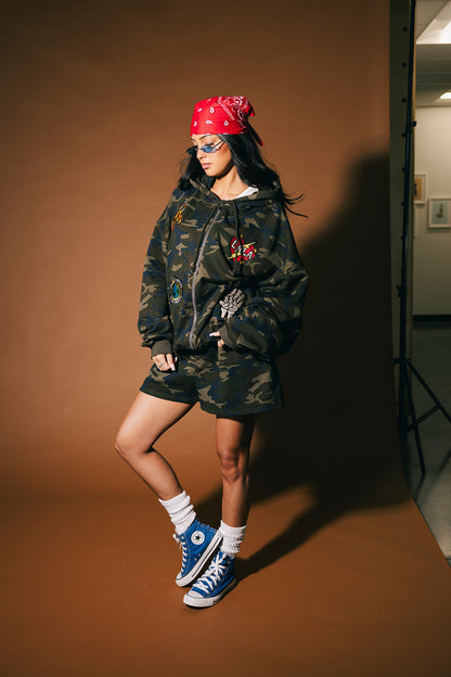 Now or Never Camo Boxer Sweat Shorts