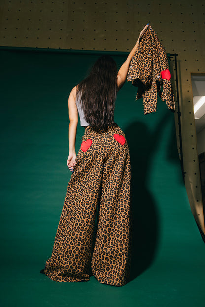 Lost in Love Leopard Wide Leg Denim