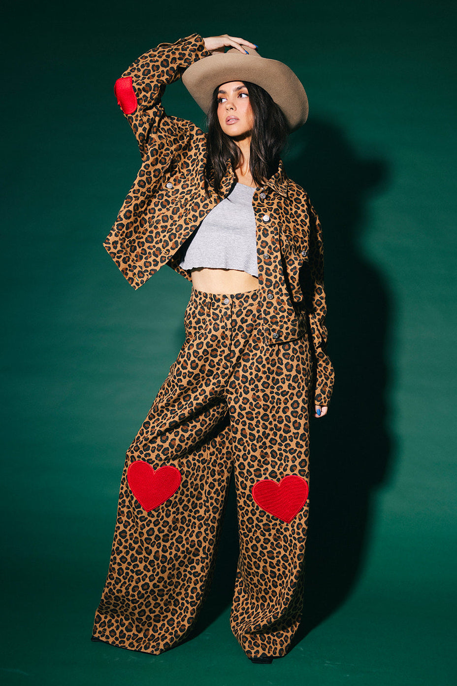 Lost in Love Leopard Wide Leg Denim