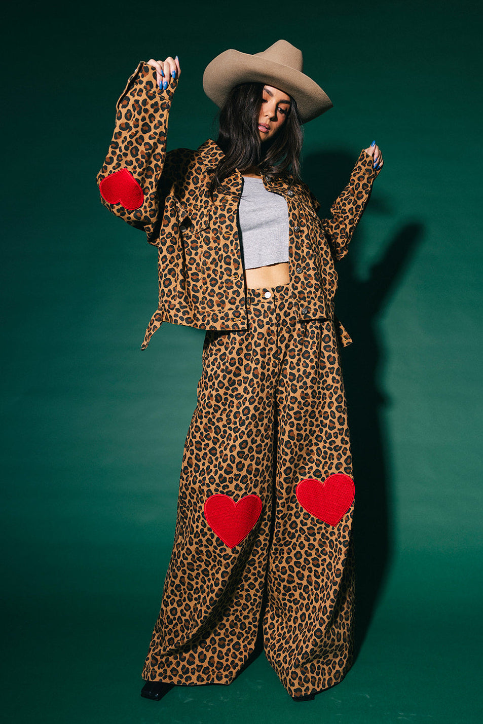 Lost in Love Leopard Boxy Denim Jacket