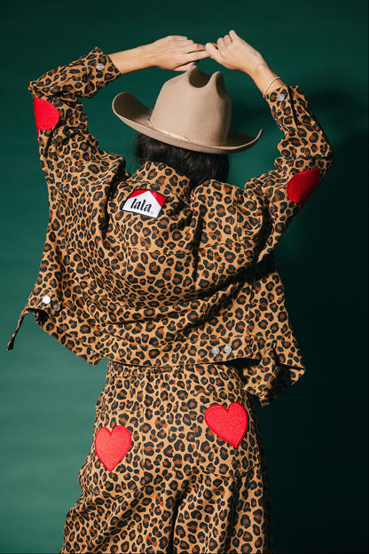 Lost in Love Leopard Boxy Denim Jacket