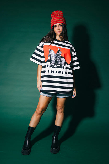 Wild Weirdo Striped Oversized Tee