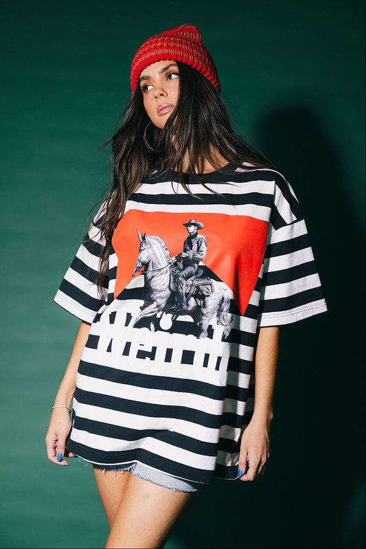 Wild Weirdo Striped Oversized Tee