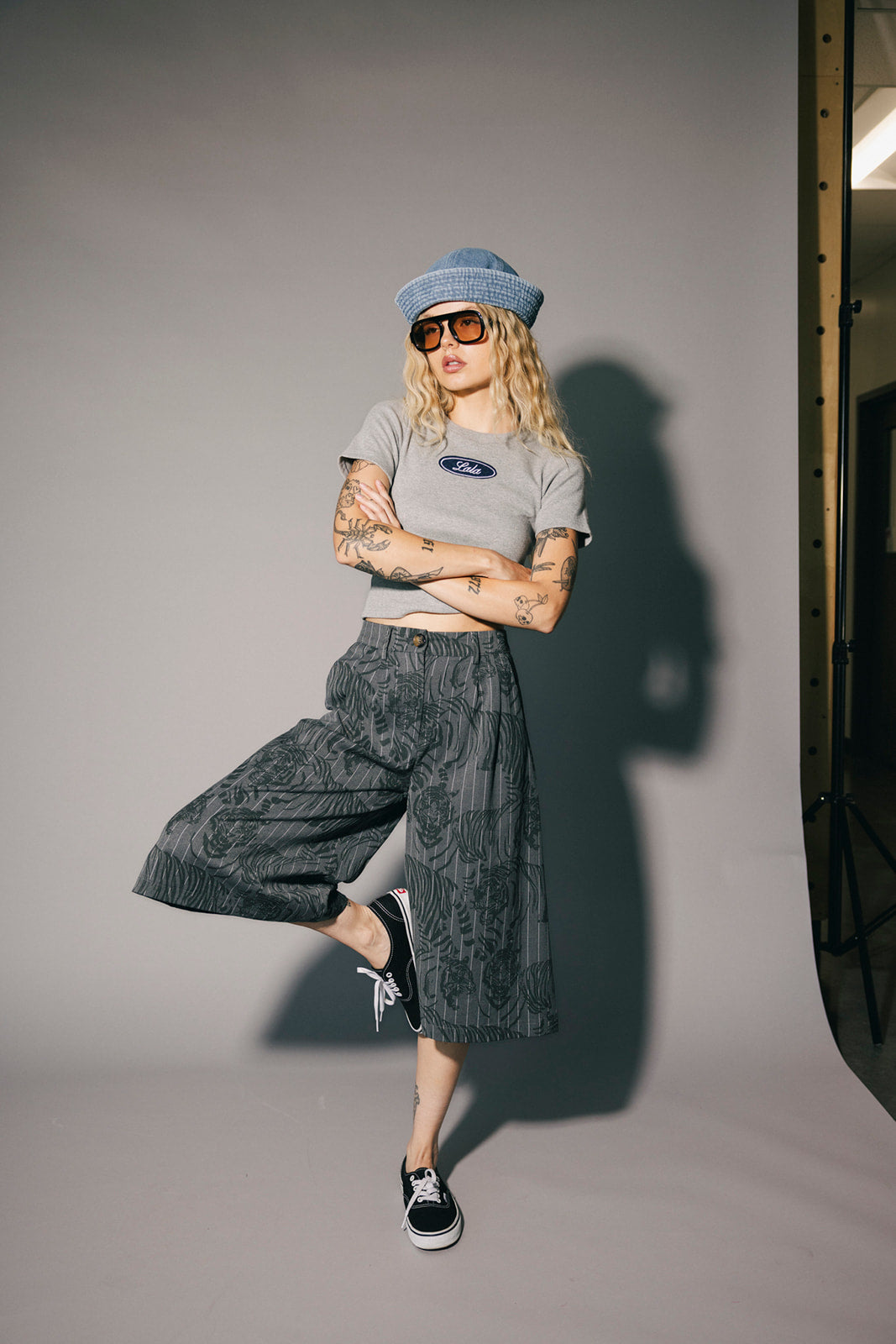 Big Cat Pinstripe Culotte Trouser Shorts