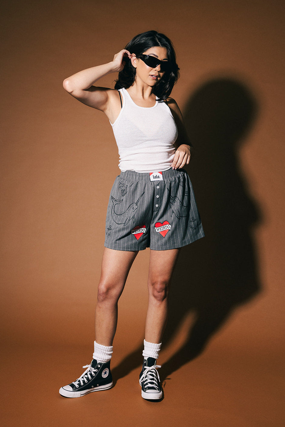 Lala Tattoo Shop Pinstripe Boxer Shorts