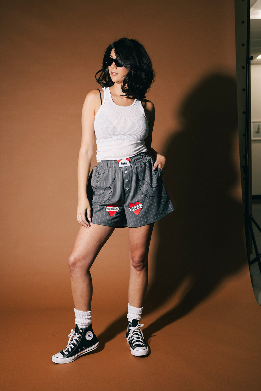 Lala Tattoo Shop Pinstripe Boxer Shorts