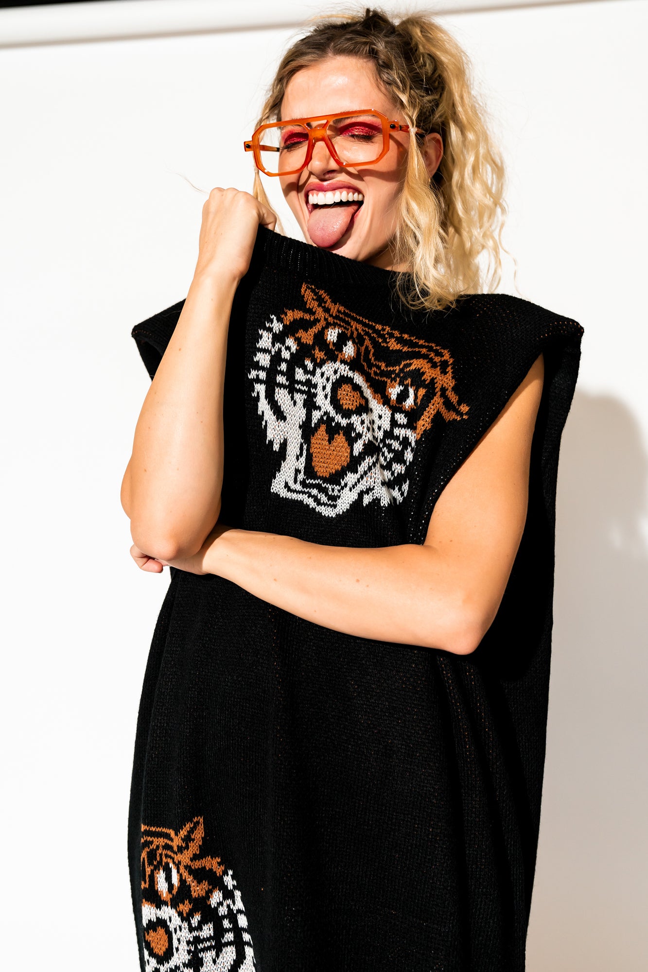 Big Reputation Oversized Knit Maxi Dress in Tigress