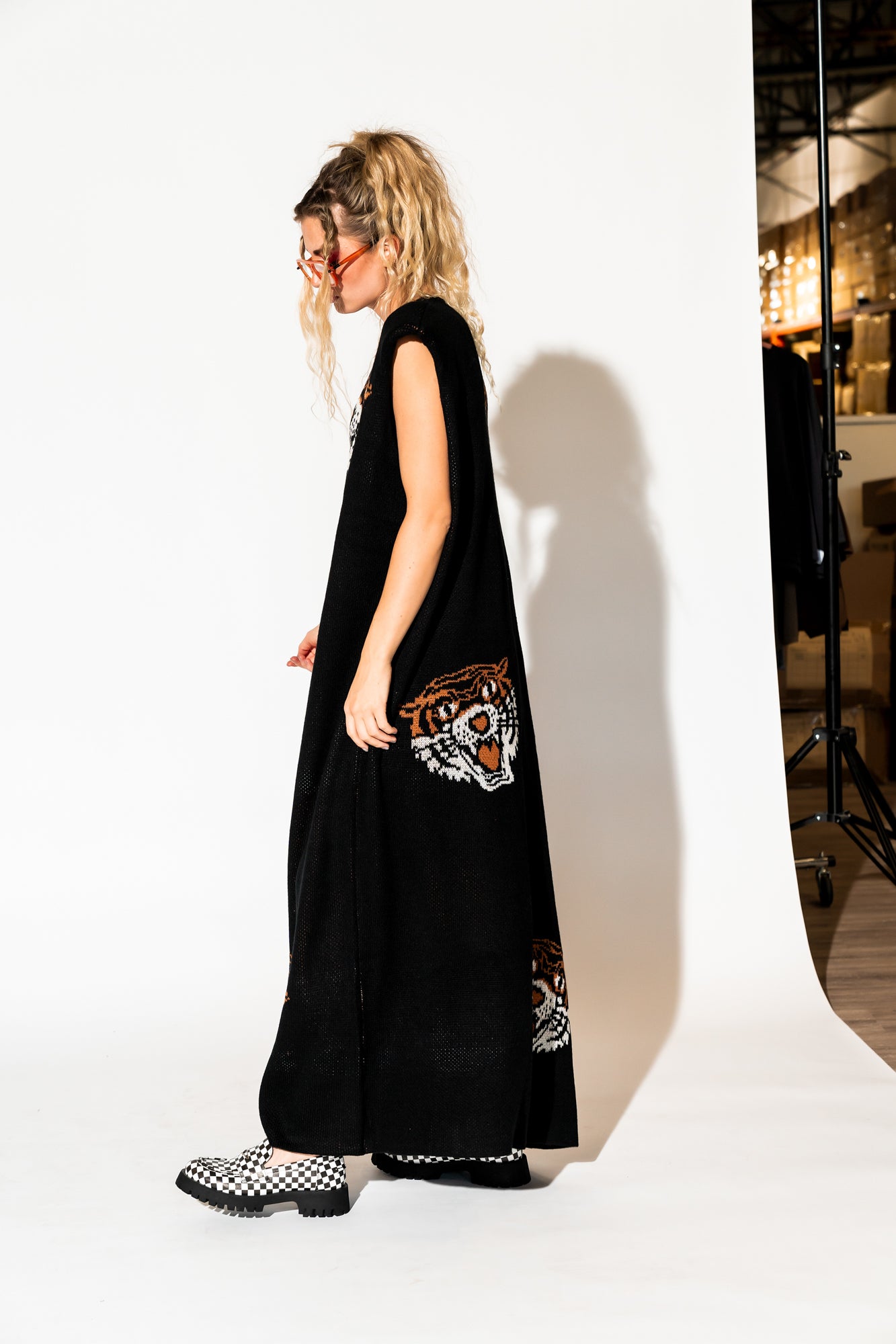Big Reputation Oversized Knit Maxi Dress in Tigress