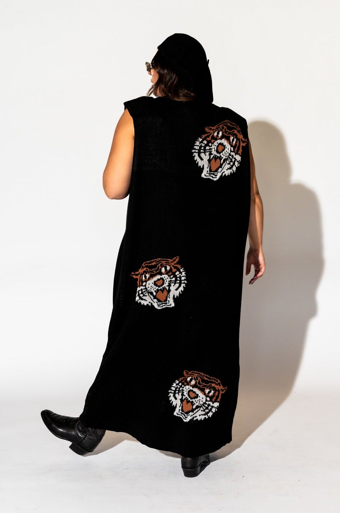 Big Reputation Oversized Knit Maxi Dress in Tigress