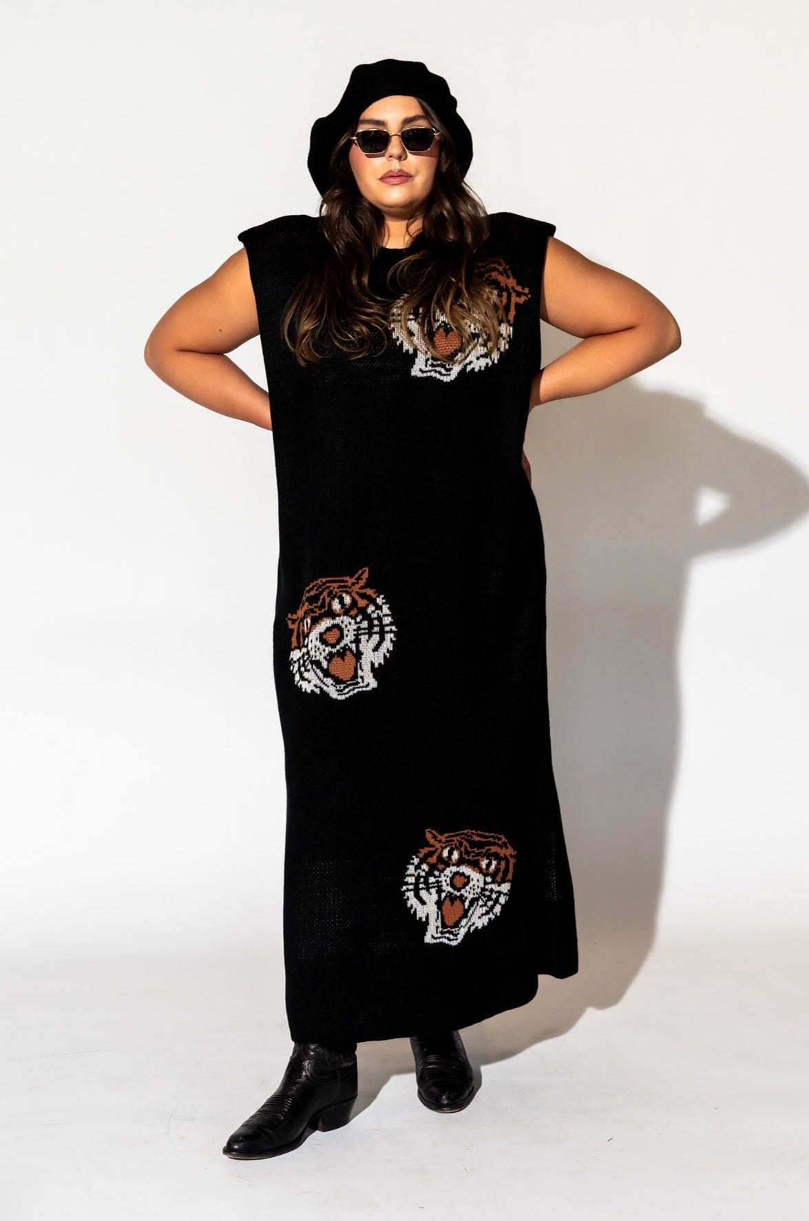 Big Reputation Oversized Knit Maxi Dress in Tigress