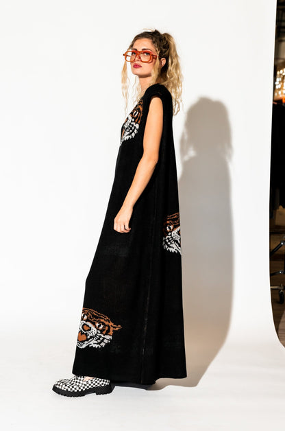 Big Reputation Oversized Knit Maxi Dress in Tigress