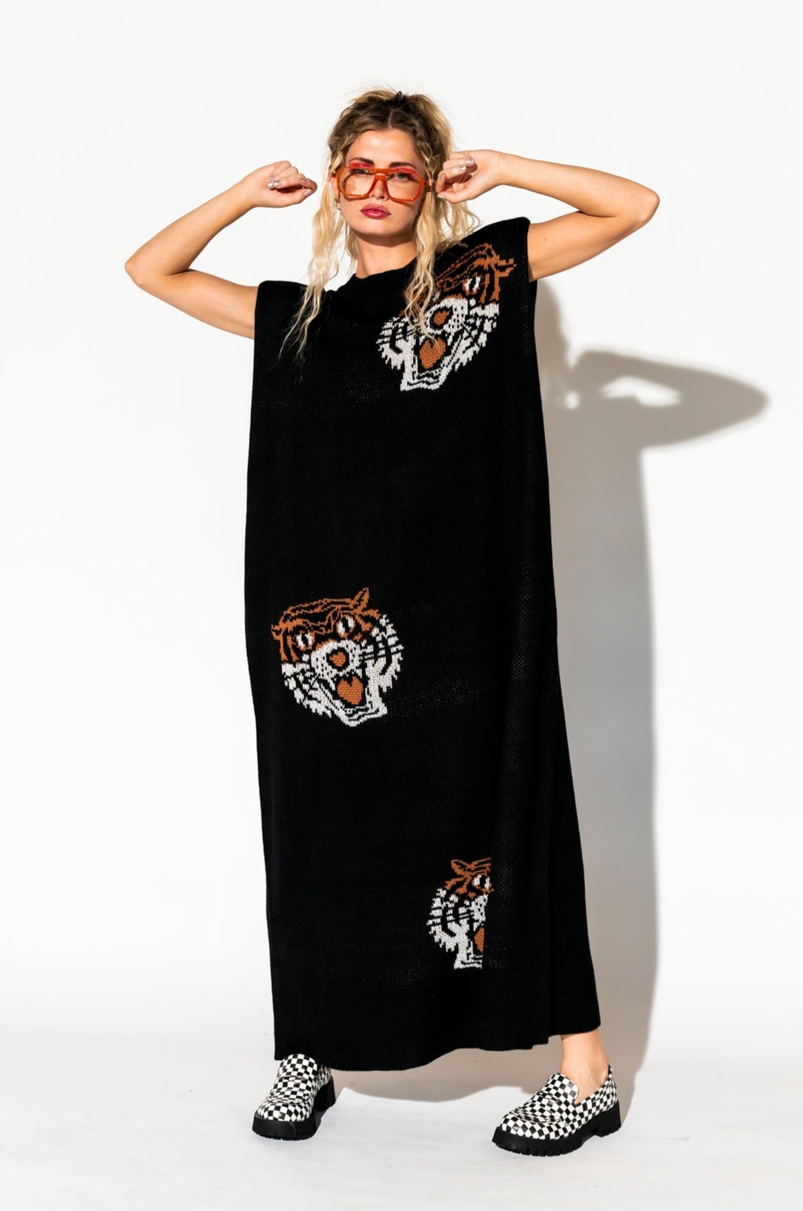 Big Reputation Oversized Knit Maxi Dress in Tigress