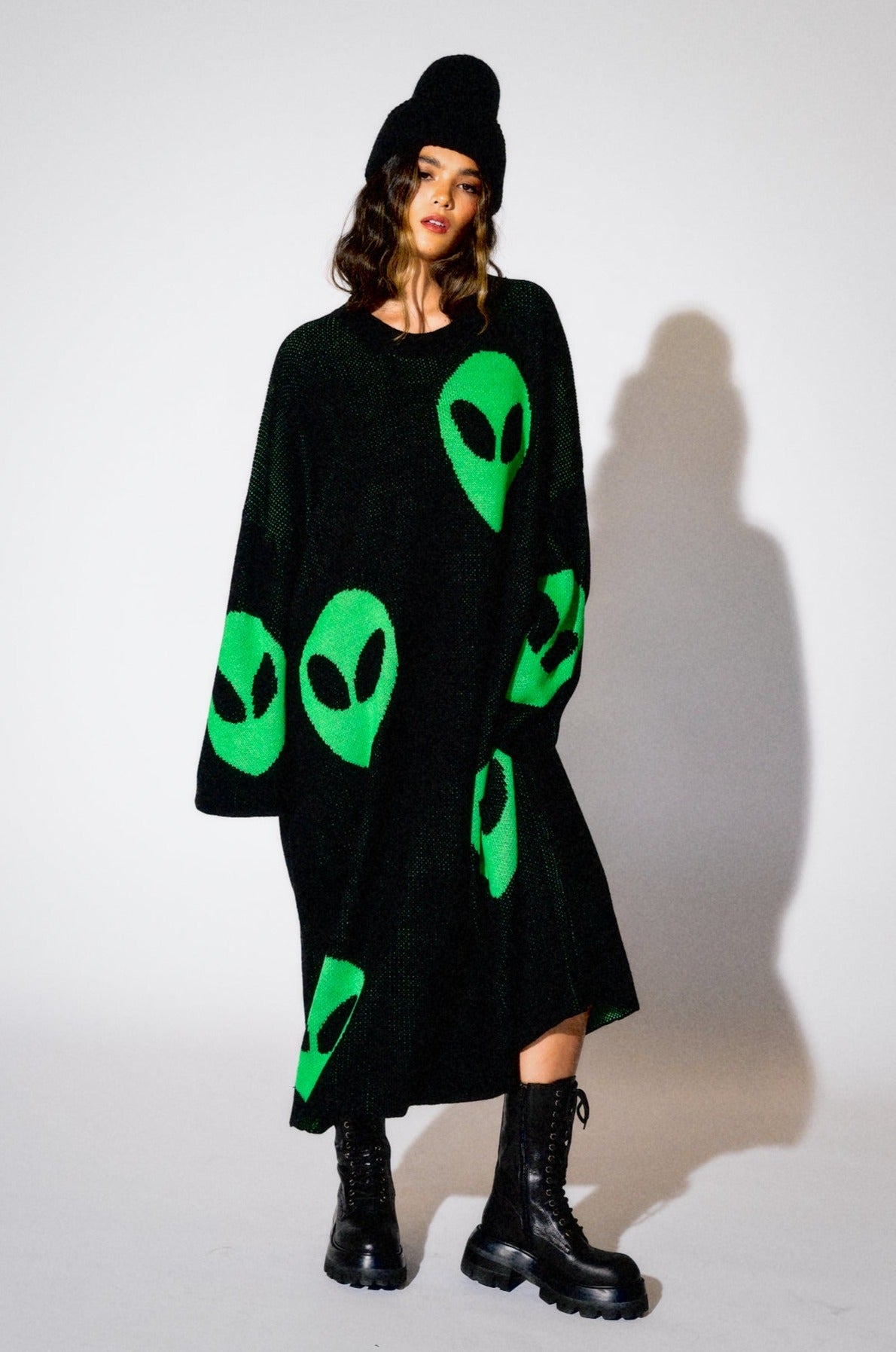 Literally Limitless Oversized Knit Dress in Alien Lover Dressed in Lala