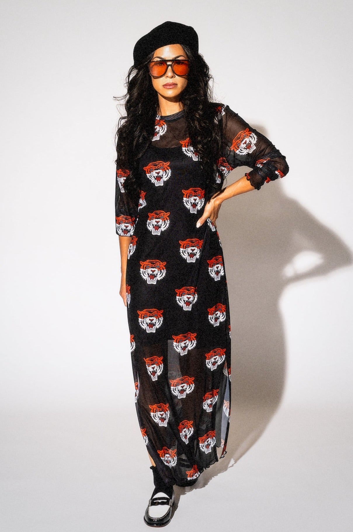 Mad About You Long Sleeve Mesh Dress in Tigress Dressed in Lala