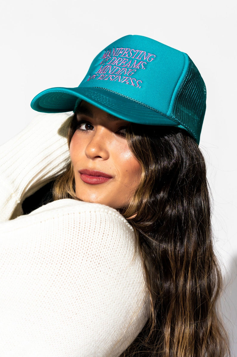 Manifesting My Dreams Trucker Hat Dressed in Lala