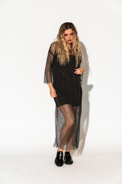 Mirrorball Mesh Dress + Slip