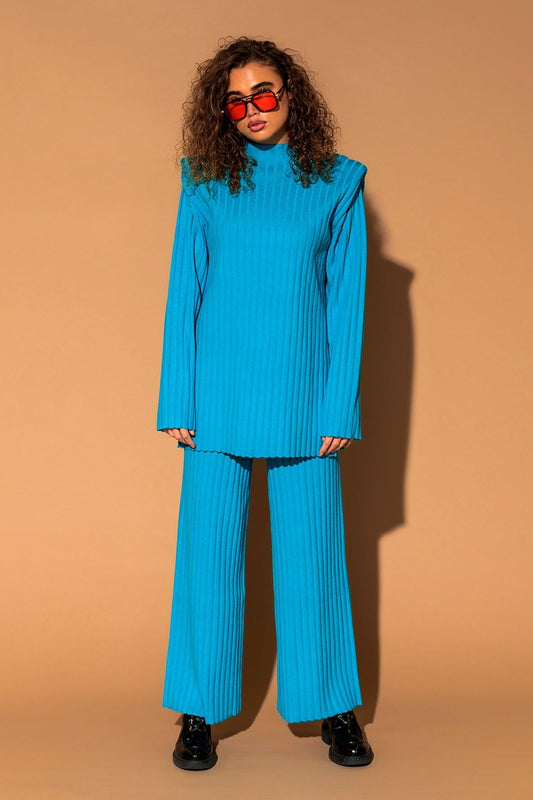 New Era Luxe Knit Set in Electric Blue