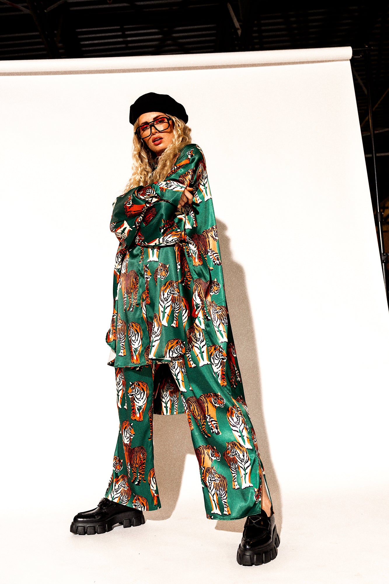 Posh Satin Playsuit in Tiger Tales Dressed in Lala