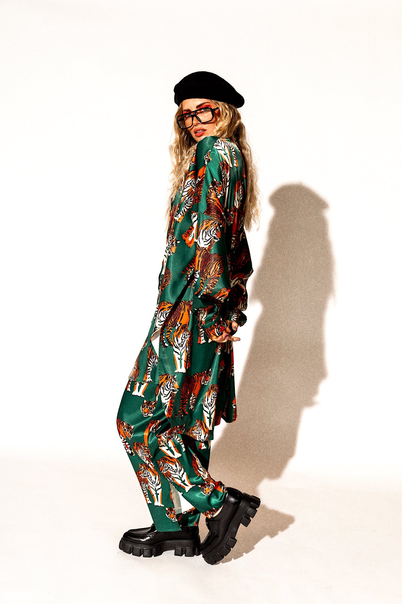 Posh Satin Playsuit in Tiger Tales Dressed in Lala