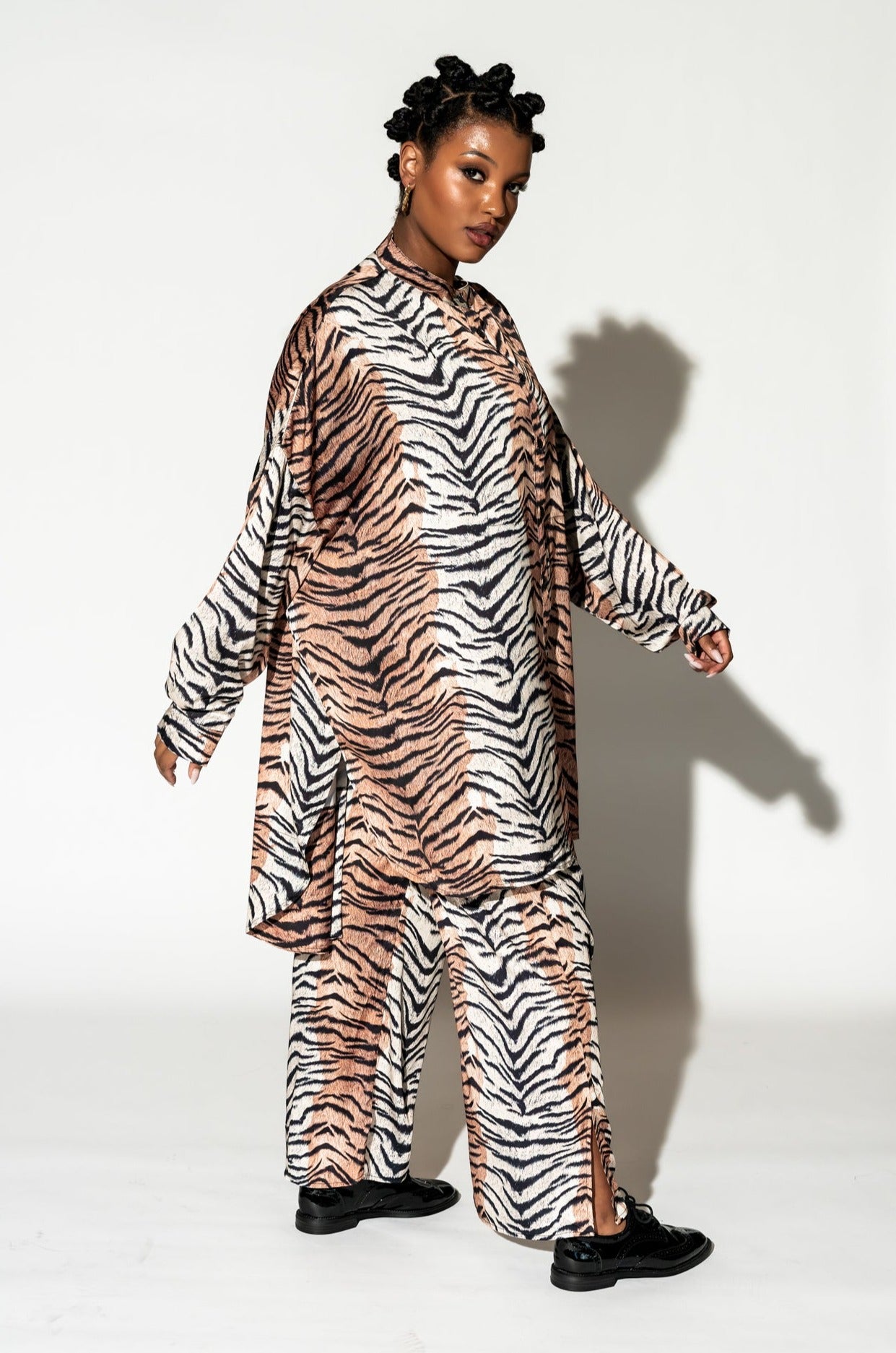 Lala Satin Playsuit in Go Get 'Em Tiger