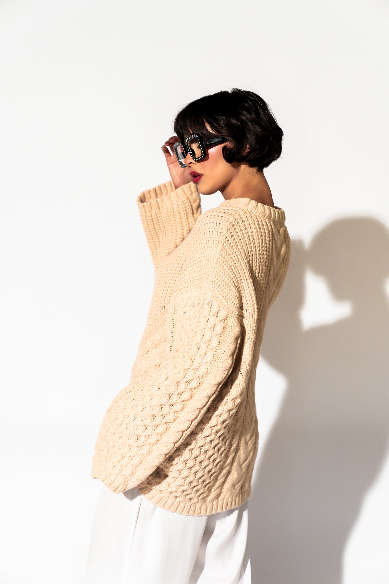 Unbothered Grandpa Cardigan in Beige