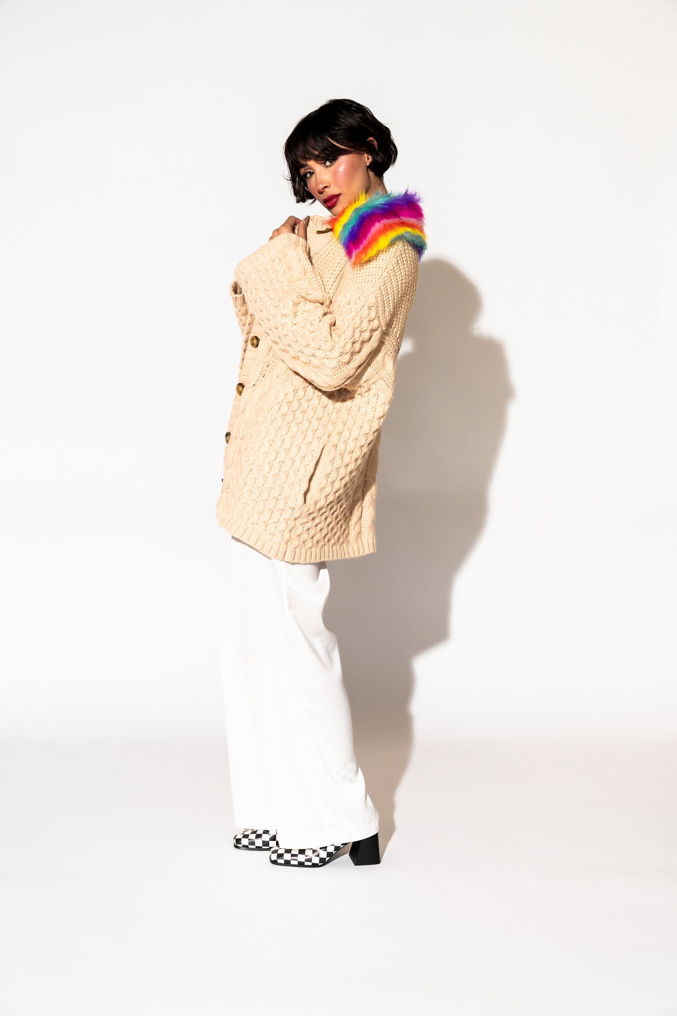 Unbothered Grandpa Cardigan in Beige