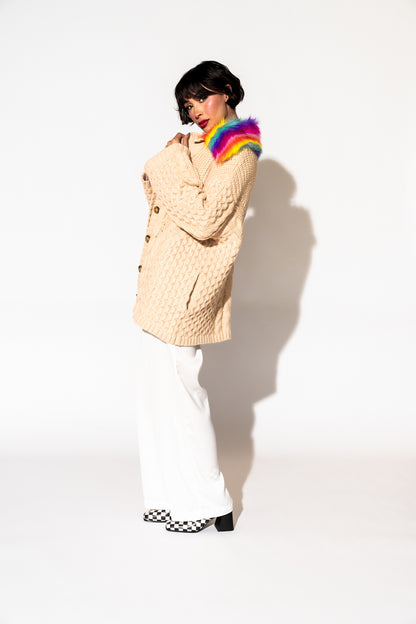 Unbothered Grandpa Cardigan in Beige