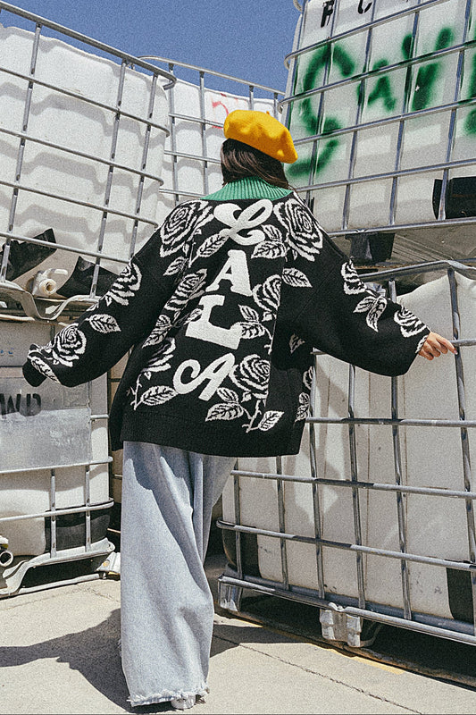Loves Me, Loves Me Not Rose Varsity Cardigan