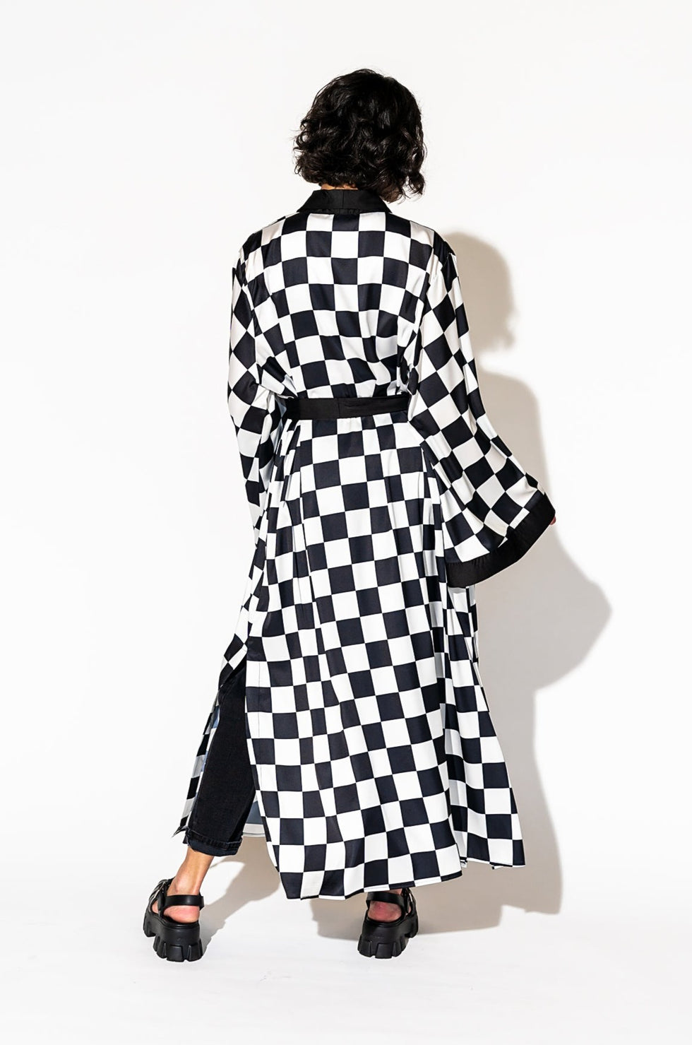 Good Karma Kimono in Checkerboard Dressed in Lala