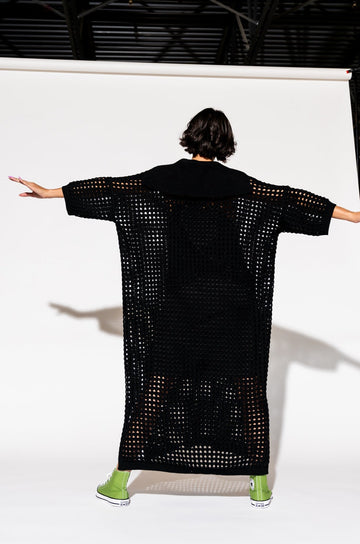 Be Bold Oversized Knit Dress + Slip in Black