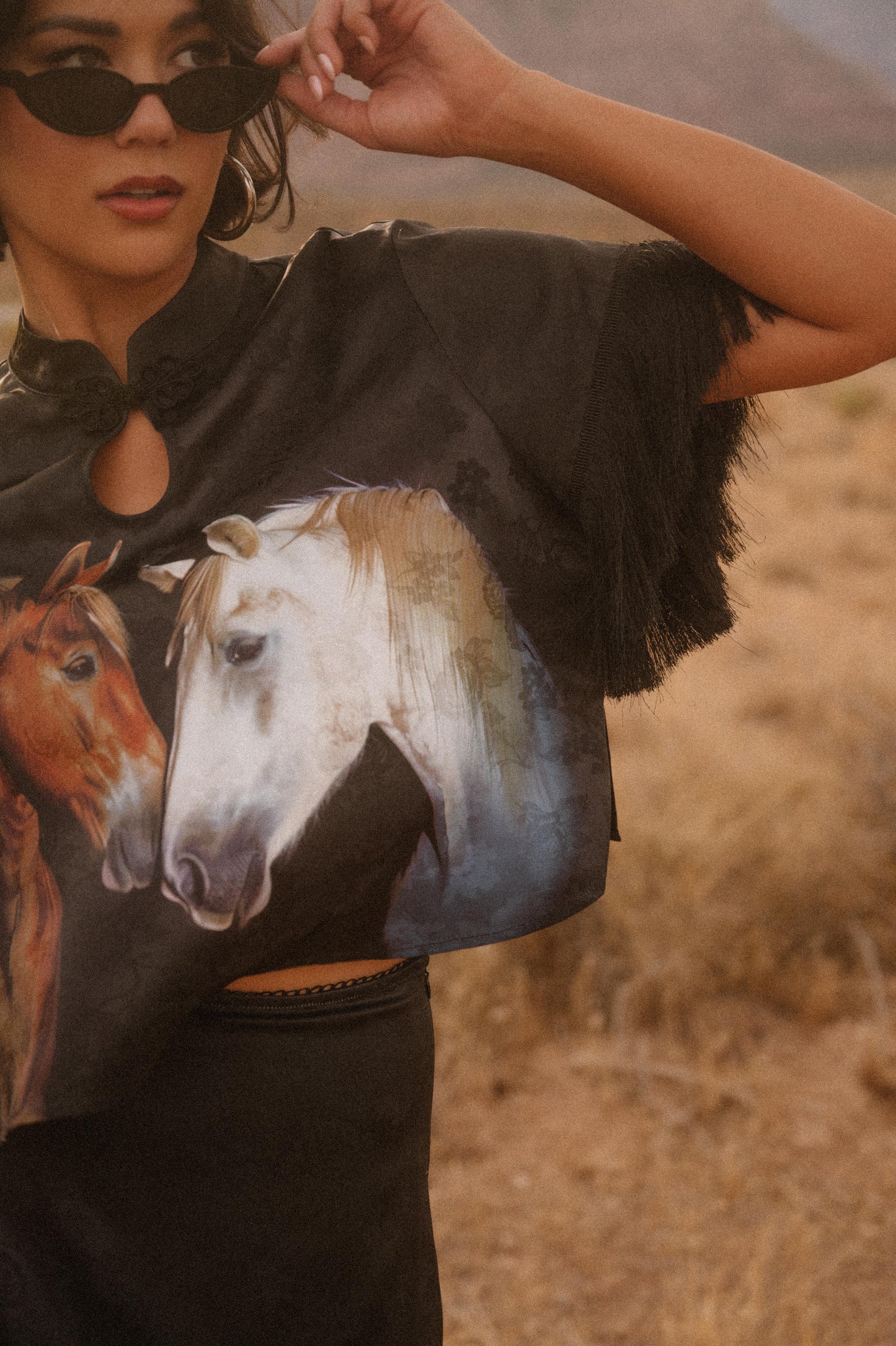 Mustang Moon Fringe Satin Top *PREORDER*