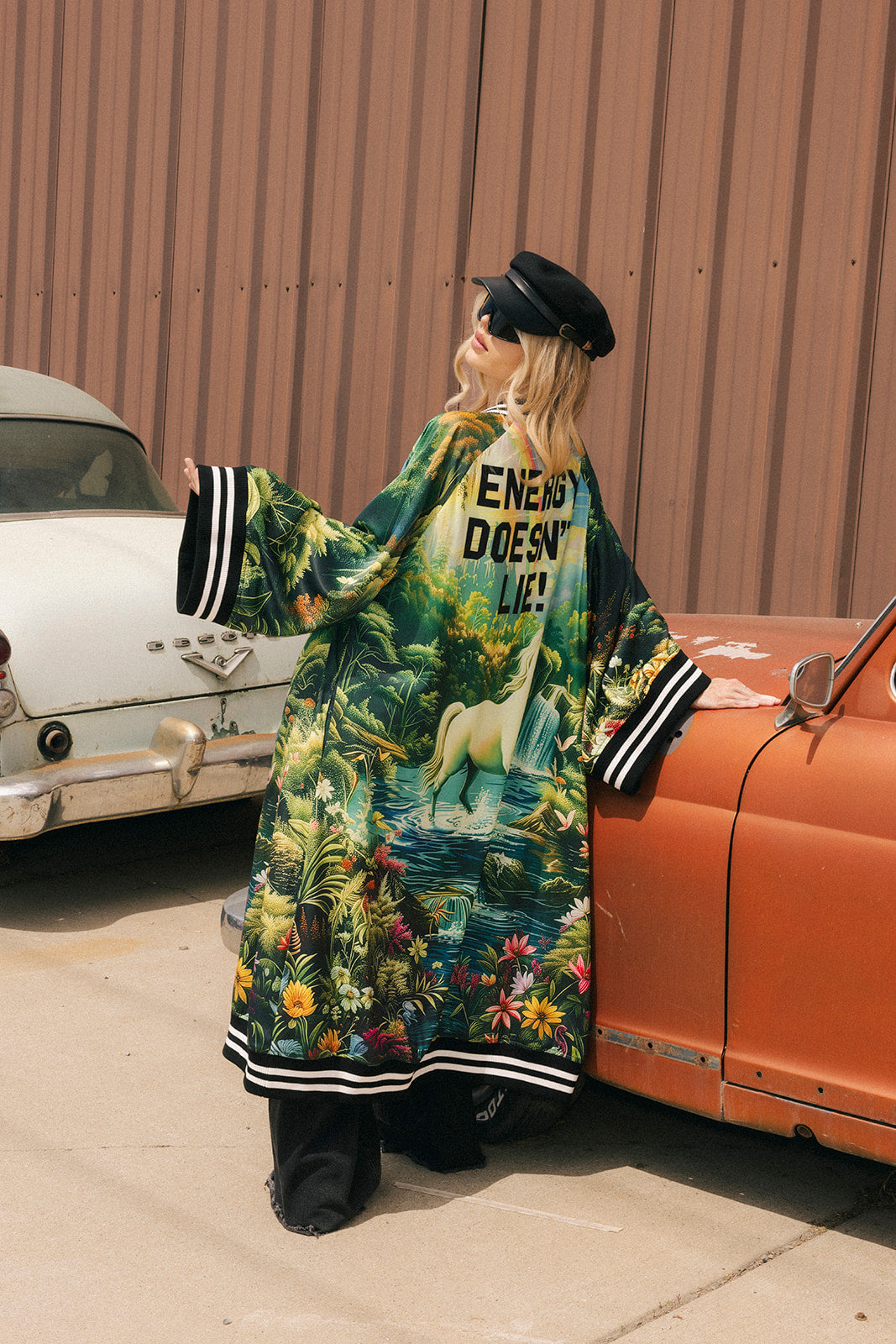 Energy Doesn't Lie Zip-Up Kimono Bomber