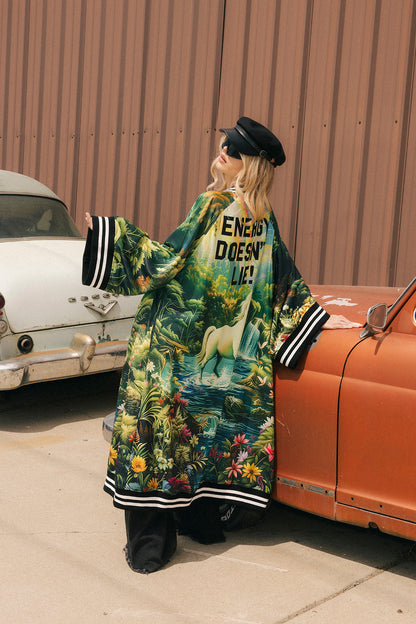 Energy Doesn't Lie Zip-Up Kimono Bomber
