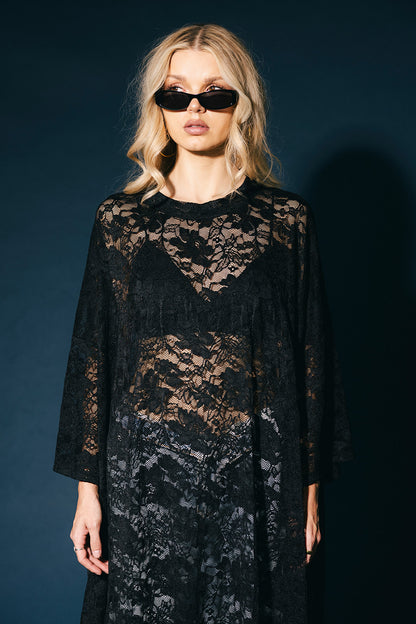 Love Hangover Oversized Tunic in Black