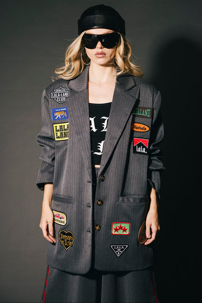 Making Moves Luxe Patched Grandpa Blazer