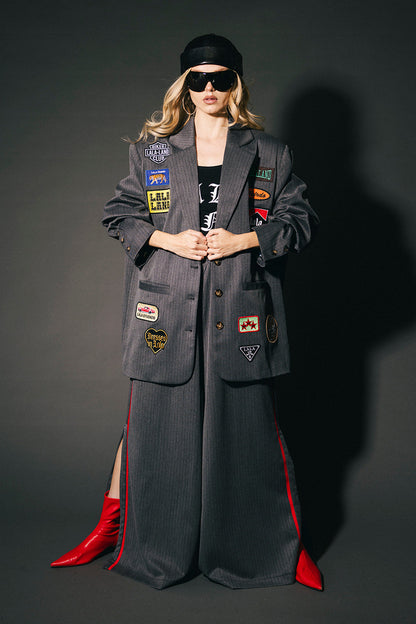 Making Moves Luxe Patched Grandpa Blazer