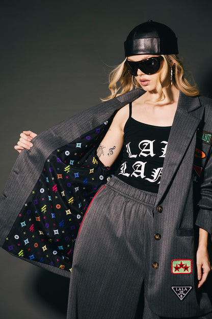 Making Moves Luxe Patched Grandpa Blazer