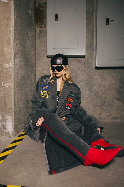 Making Moves Luxe Patched Grandpa Blazer