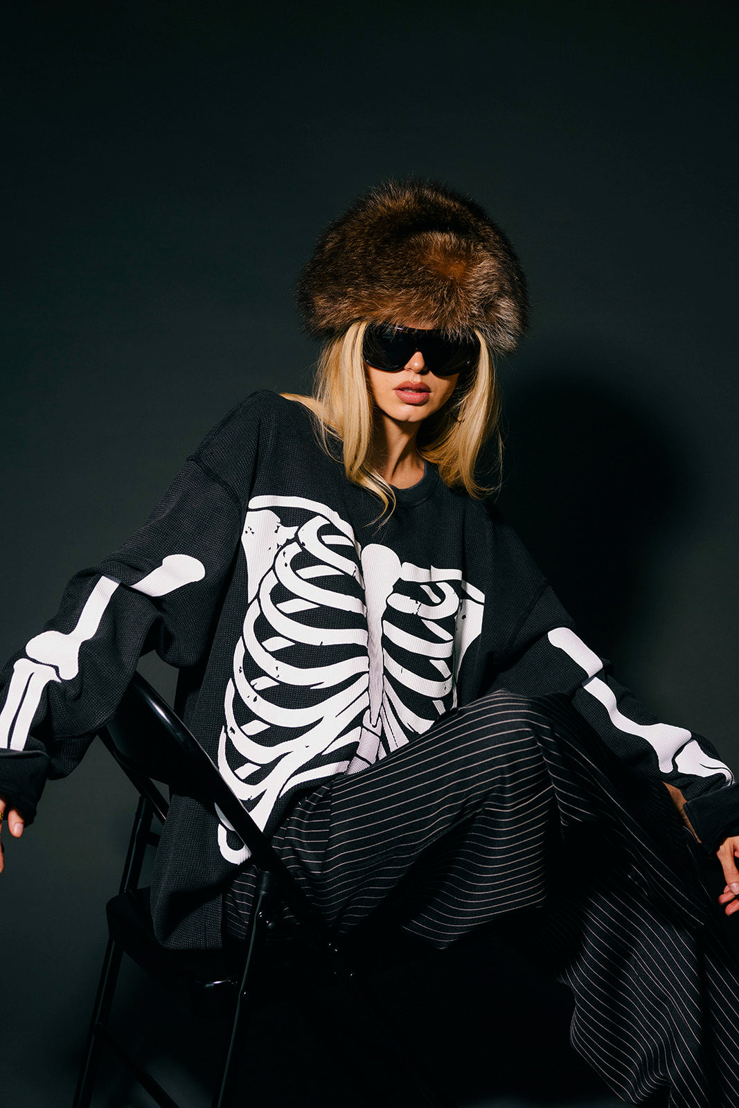 Dead Serious Oversized Thermal in Vintage Black