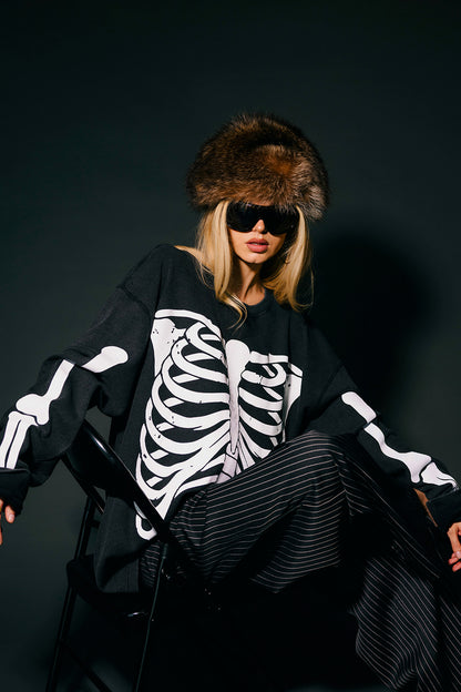 Dead Serious Oversized Thermal in Vintage Black
