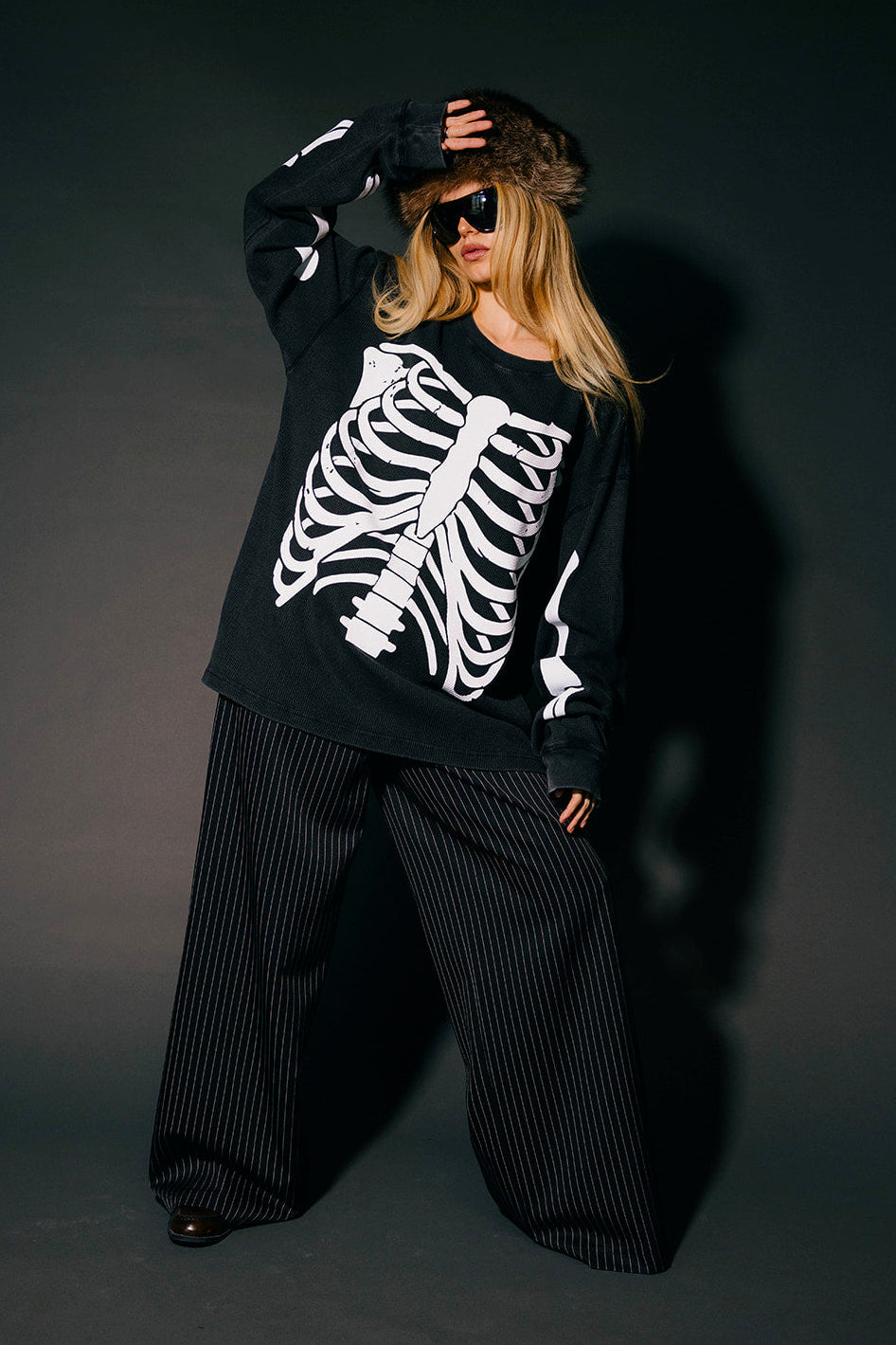 Dead Serious Oversized Thermal in Vintage Black