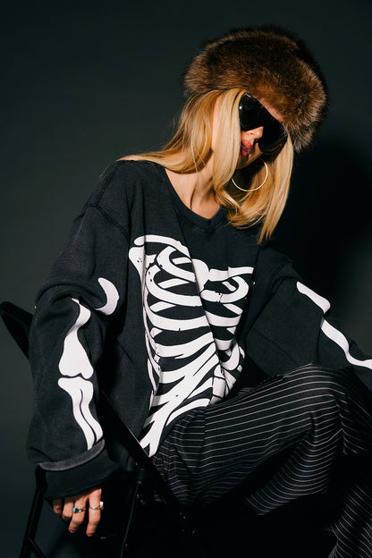 Dead Serious Oversized Thermal in Vintage Black