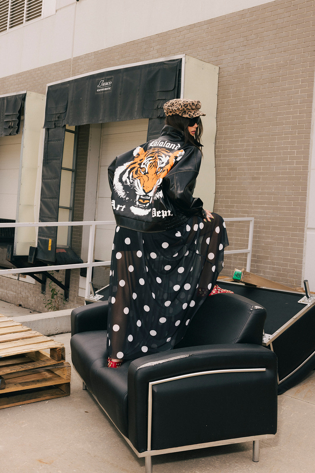 Lalaland Art Department Vegan Leather Bomber Jacket