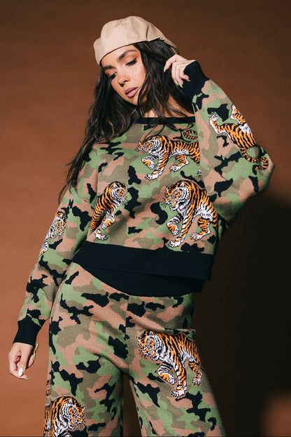 Do You Even See Me Camo Knit Matching Set