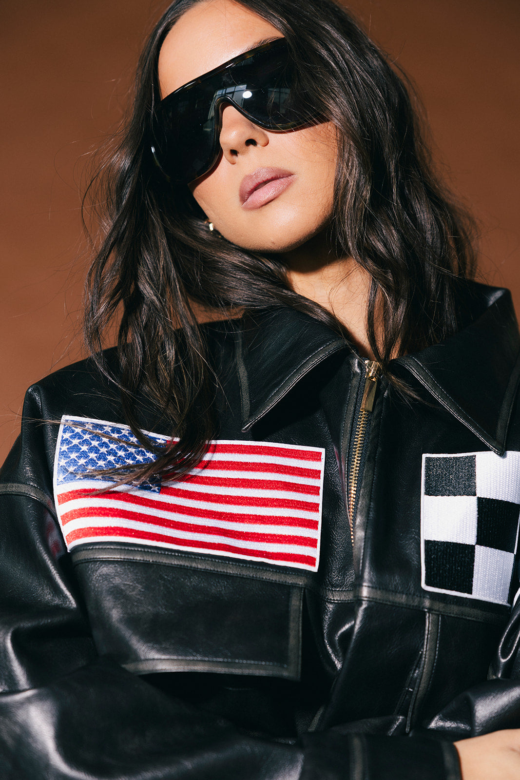 Lalaland Art Department Vegan Leather Bomber Jacket