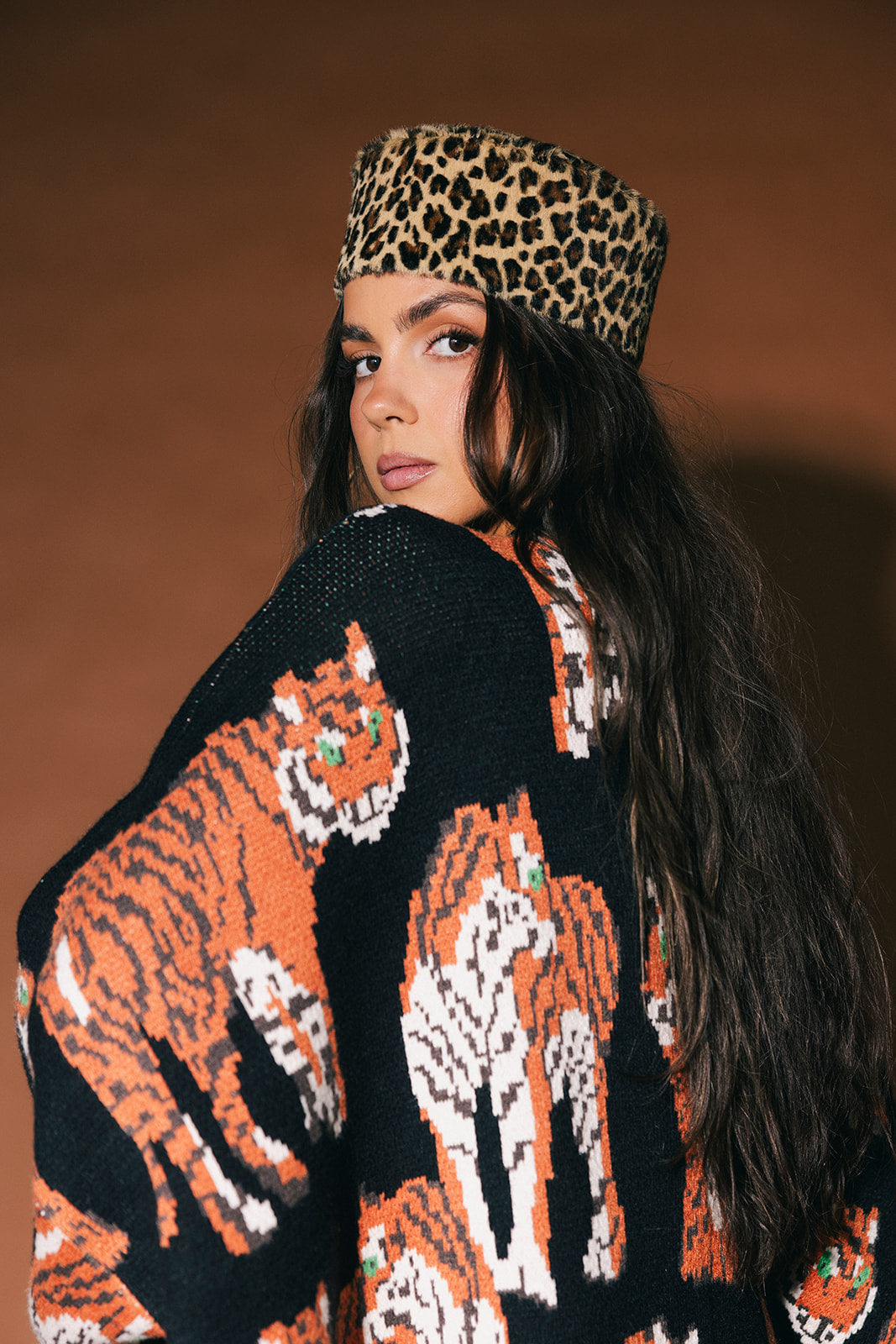 Tiger Tales Oversized Cardigan in Black